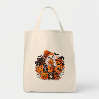 Söt halloween-spökpumpa-totebag – Glad halloween Tygkasse