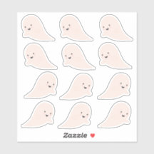 Söt Halloween-spökstickerark