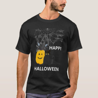 Söt Halloween Svart Katt Häxa Hatt Pumpa För Barn T Shirt