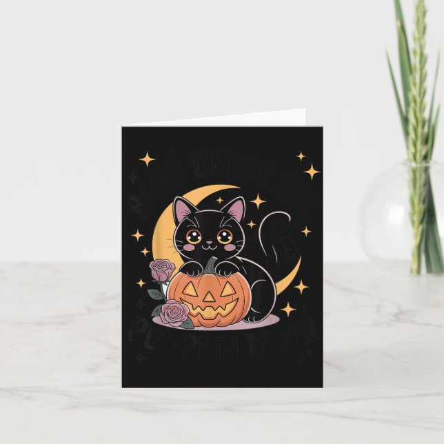 Söt Halloween svart katt Pastell Goth Ockult Kort (Framsida)