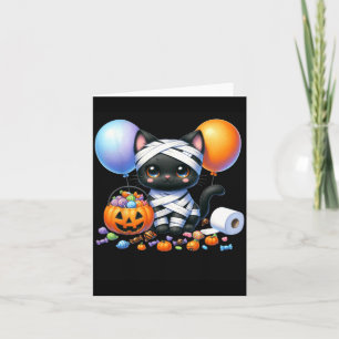 Söt Halloween svart katt pumpa trick or treat Kort