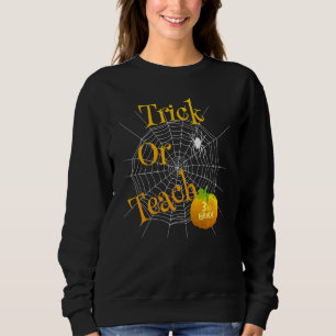 Söt Halloween Tredje Klass Lärare Bus eller Behand T Shirt