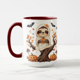Söt Halloween-trögdjursmugg med spöklik trögdjur i Mugg