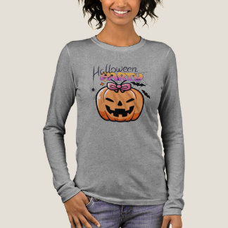 Söt Halloween-tröja med pumpa och rosett T Shirt