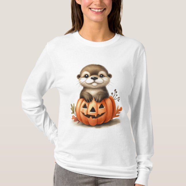Söt Halloween utter T Shirt (Framsida)