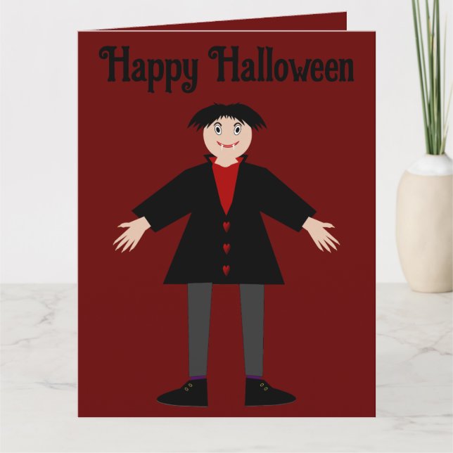 Söt Halloween-vampyr specialdesignad Kort (Framsida)