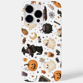 Söt Halloween- vattenfärg mönster med svarta katte