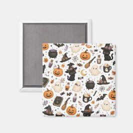 Söt Halloween- vattenfärg mönster med svarta katte Magnet