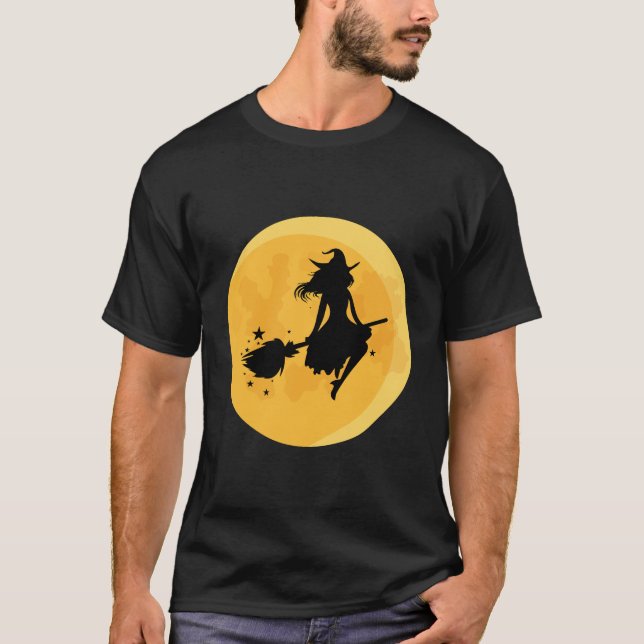 Söt Halloween Witch T Shirt (Framsida)