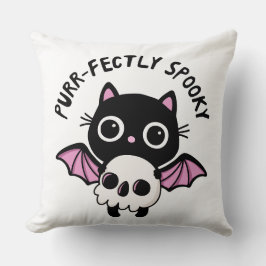 Söt halloweenfladdermus-katt - Purr-fekt kuslig or Kudde