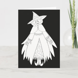 Söt Halloweenhäxa Kort
