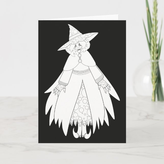 Söt Halloweenhäxa Kort (Framsida)