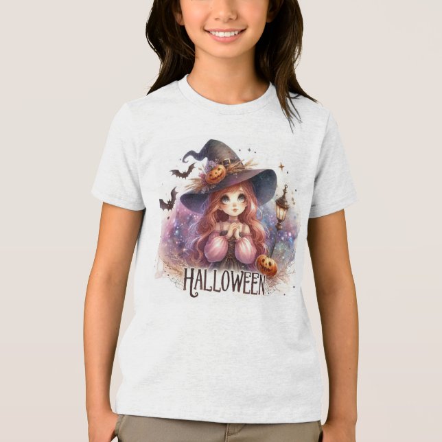 Söt Halloweenhäxa T Shirt (Framsida)