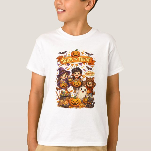 Söt Halloweenkul T-Shirt Design för Barn (Framsida)