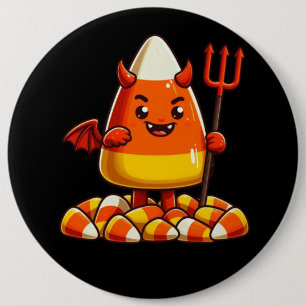 Söt halloweenmajs monster knapp