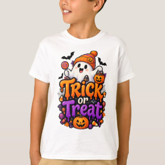 Söt Halloweenskjorta för barn med 'Trick or Treat' T Shirt