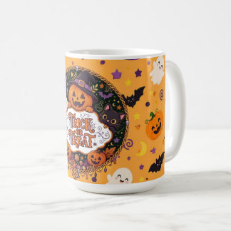 Söt Halloweentrick eller -godis spöklik fest Kaffemugg