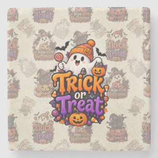 Söt Halloweentröskande spök Halloween Canvas Print Stenunderlägg