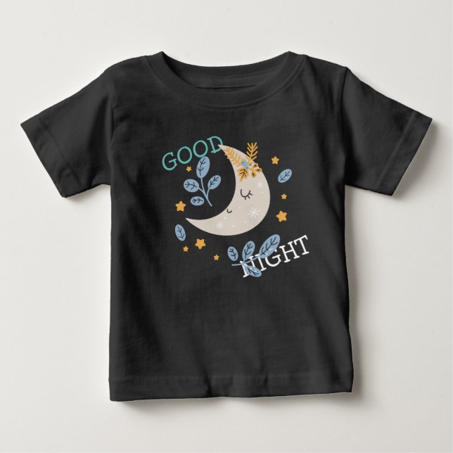 Söt halvmåne God natt  T Shirt (Framsida)