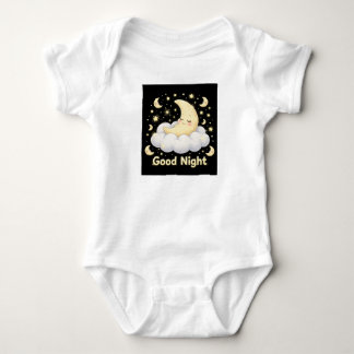Söt halvmåne och stjärnor baby bodysuit t shirt