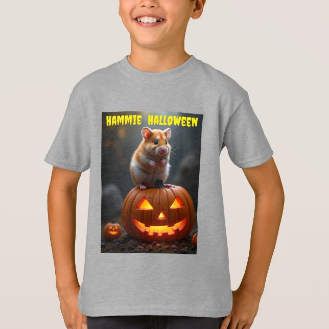 Söt Hammie Halloween T-Shirt för Barn (Framsida)