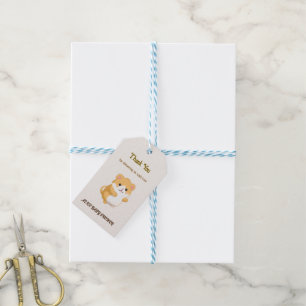 Söt Hamster Babyfirande Presentetikett