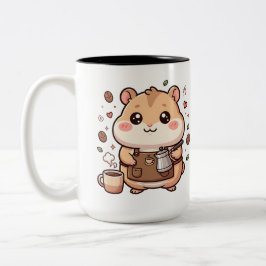 Söt Hamster Barista Tvåtons Kaffemugg