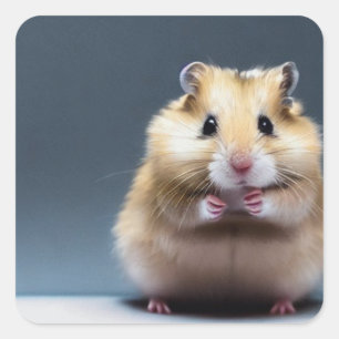 Söt hamster fyrkantigt klistermärke