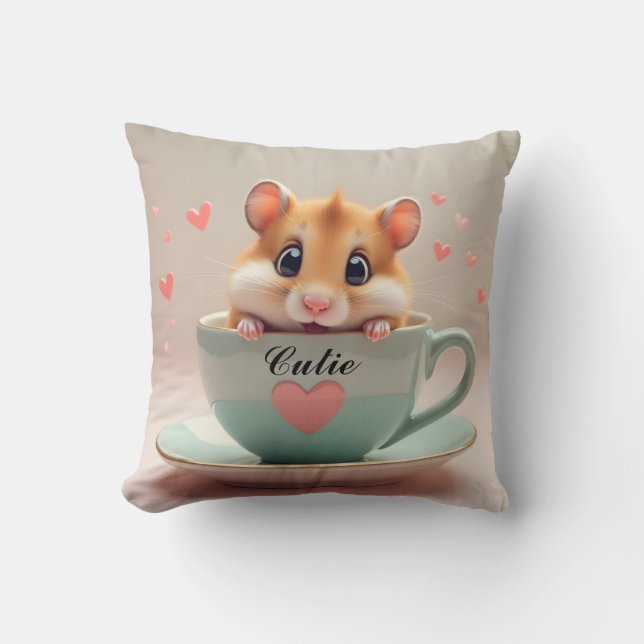 Söt hamster kastkudde kudde (Framsida)