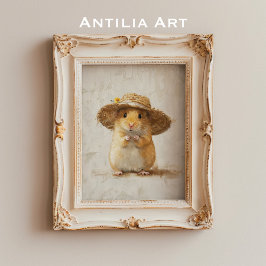 Söt hamster-målning bondgård fantasifullt djur poster