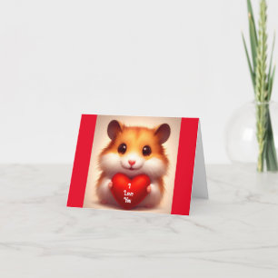 Söt hamster med hjärtkort helgkort