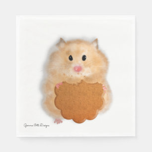 Söt hamster med kakor av pappersservett. pappersservett