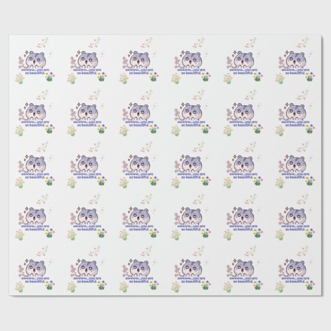 Söt Hamster Oj, du är så vacker Estetisk  Presentpapper (Platt)