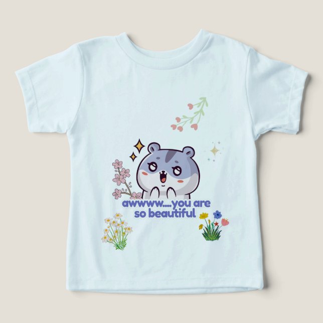 Söt Hamster Oj, du är så vacker Estetisk  T Shirt (Design Framsida)