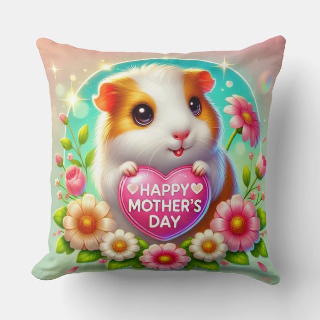 Söt hamster som firar mors dag kudde (Framsida)