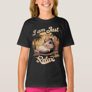 Söt Hamster Strand Solnedgång Jag Är Bara Avslappn T Shirt