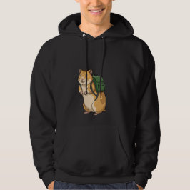 Söt hamster-vandrare med ryggsäck hoodie