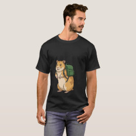 Söt hamster-vandrare med ryggsäck t shirt