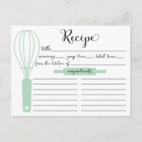 Söt Hand Lettered Mint Grönt Whisk Recic Card