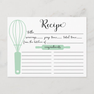 Söt Hand Lettered Mint Grönt Whisk Recic Card Vykort