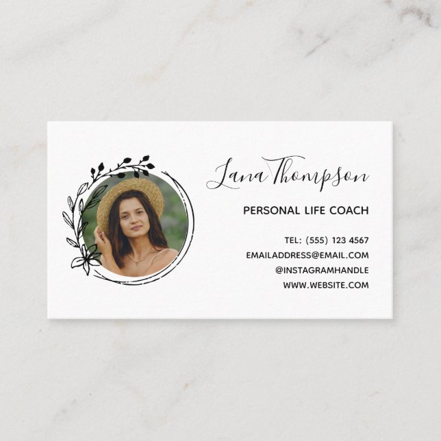 Söt Hand plockade Utandning med Photo Visitkort (Framsida)