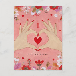 Söt Händer i Kärlek-kort för att signera Valentine Helg Vykort