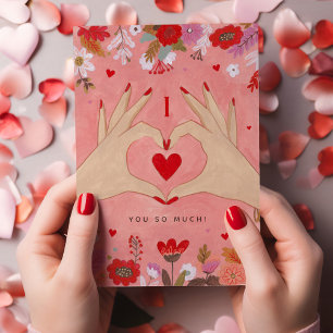 Söt Händer i Kärlek-kort för att signera Valentine Helgkort