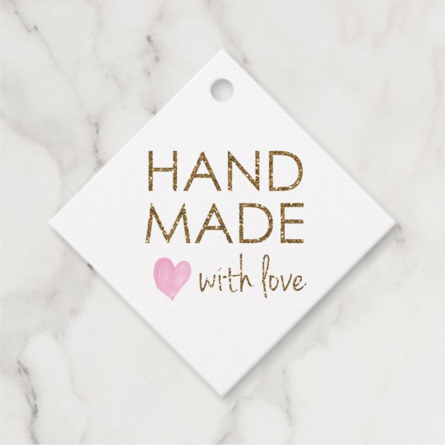 Söt Handmade med Kärlek Gåvor Etiketter (Framsida)