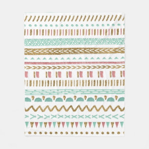 Söt handmålarter Aztec-geometrisk utformning Fleecefilt