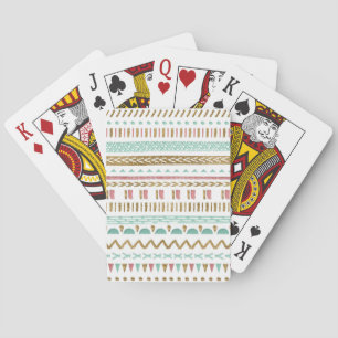 Söt handmålarter Aztec-geometrisk utformning Spel Kort