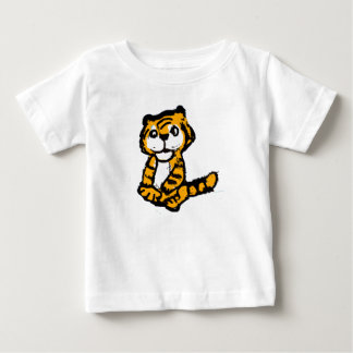 Söt Handritad Bebis Tiger Tecknad Barn T-Shirt
