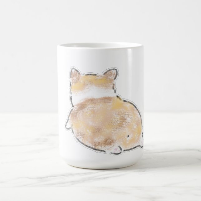 Söt Handritad Corgi Bakdel Bakifrån Illustration Kaffemugg (Center)