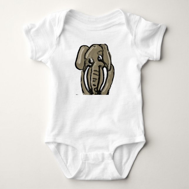 Söt handritad elefantillustration t shirt (Framsida)