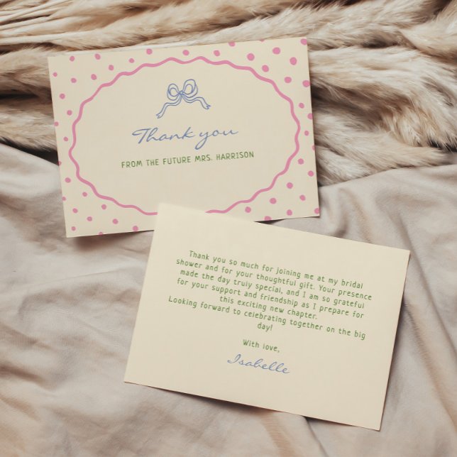 Söt Handritad Färgglad Bröllopsfest Tack Kort (Skapare uppladdad)